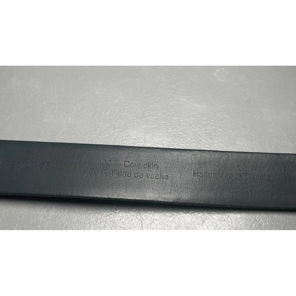 Hugo Boss Men's Black Leather Dress Belt Size 44‎